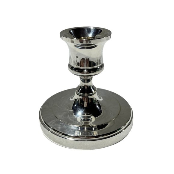 Vintage Silver Plate Candlesticks, Round Base - Set of 2 - Picture 2 of 8